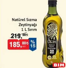 SIRIM NATÜREL SIZMA ZEYTİNYAĞI 1 L fiyat ve kampanya bilgisi